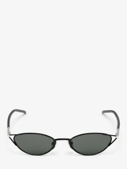 Women's T-Bar Sleek Cat-eye Sunglasses in Black