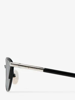 Women's T-Bar Sleek Cat-eye Sunglasses in Black