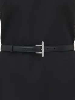 Women's T-Bar Waist Belt in Black