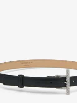 Women's T-Bar Waist Belt in Black