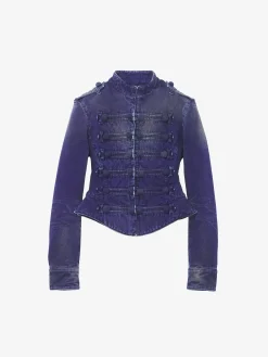 Women's Uniform Denim Jacket in Purple
