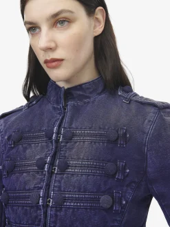 Women's Uniform Denim Jacket in Purple
