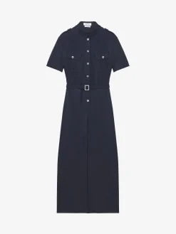 Women's Uniform Midi Dress in Indigo