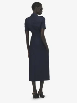 Women's Uniform Midi Dress in Indigo