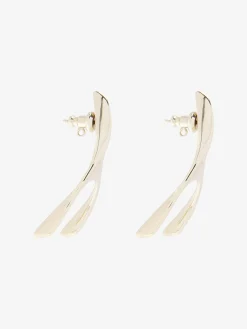 Women's Wishbone Earrings in Pale Gold-finish
