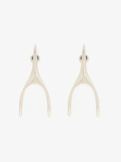 Women's Wishbone Earrings in Pale Gold-finish