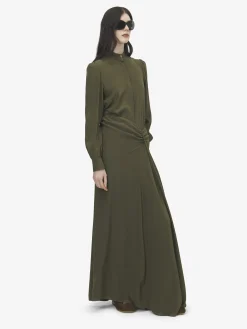 Women's Wishbone Silk Shirt in Green