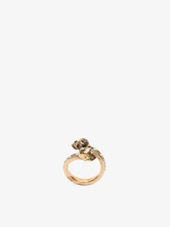 Women's Wrap-Around Skull Ring in Gold
