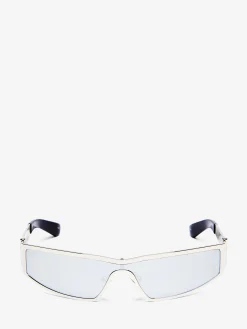 Y2K Metal Sunglasses in Light Silver